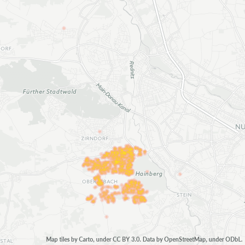 Heatmap für plz 90522