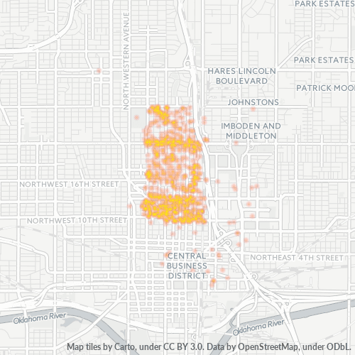 73103 Business Density Heatmap