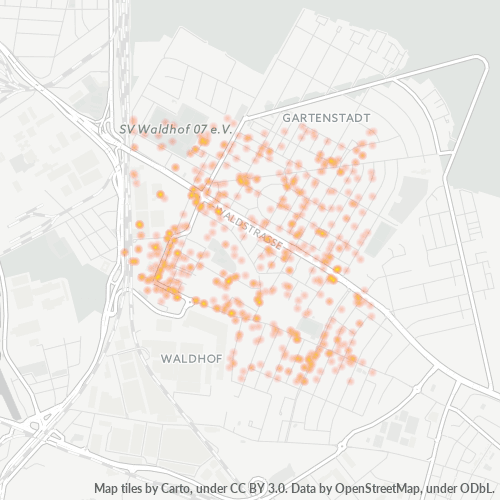 Heatmap für plz 68305