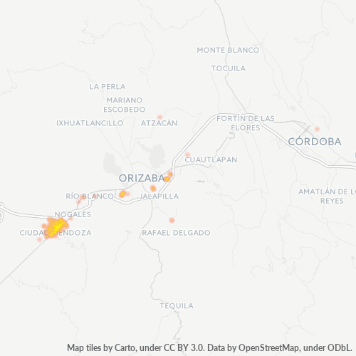 94740 Mapa de calor de densidad empresarial