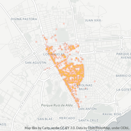 03010 Mapa de calor de densidad empresarial