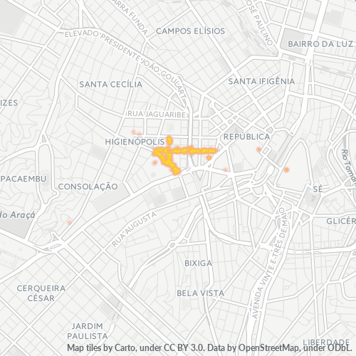 01222-000 Mapa de calor de densidad empresarial