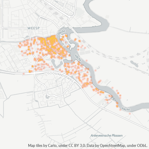 Heatmap voor postcode 1381