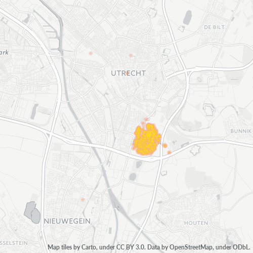 Heatmap voor postcode 3524