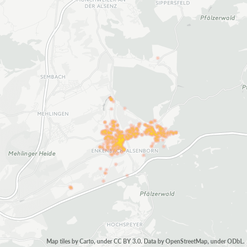 Heatmap für plz 67677