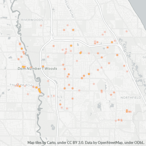 60065 Business Density Heatmap