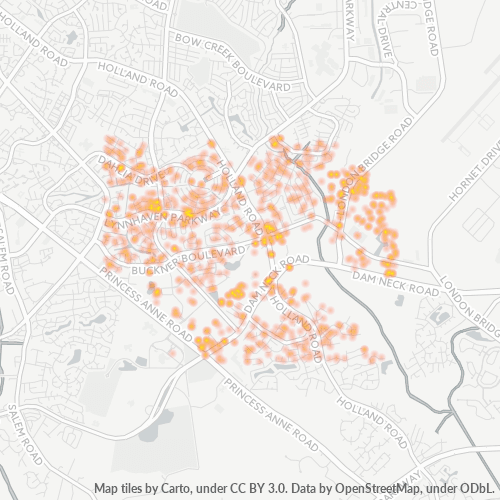 23453 Business Density Heatmap