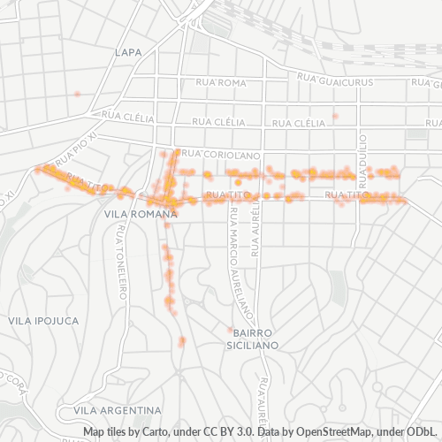 05051-000 Mapa de calor de densidad empresarial