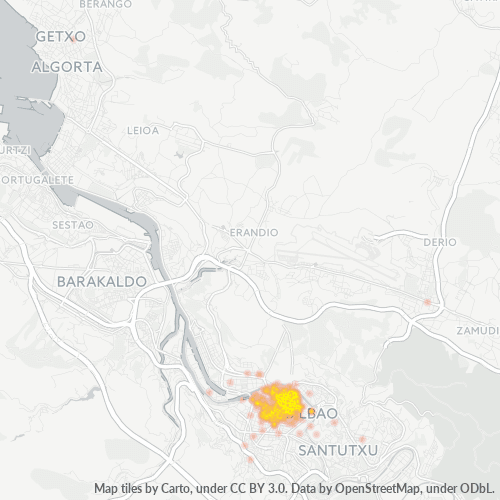 48009 Mapa de calor de densidad empresarial