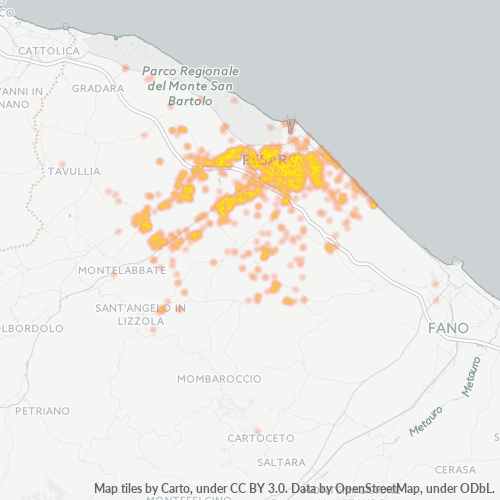 61122 Mappa di concentrazione per la densità di aziende