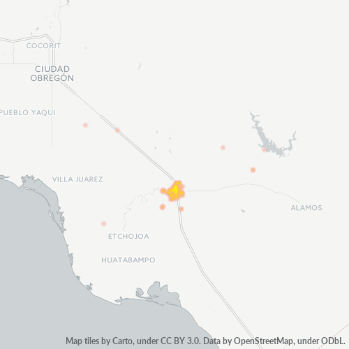 85800 Mapa de calor de densidad empresarial