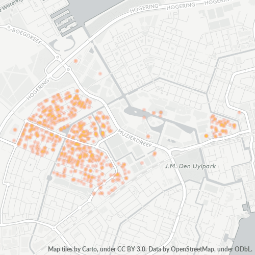 Heatmap voor postcode 1312