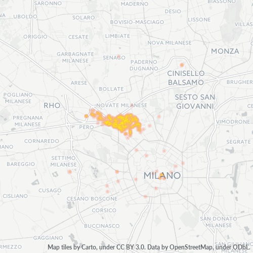 20157 Mappa di concentrazione per la densità di aziende