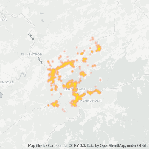 57368 Standortdichte-Heatmap