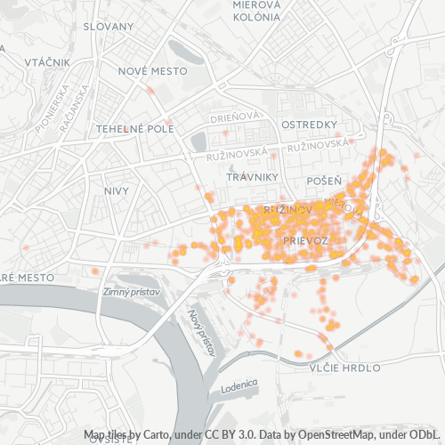 821 05 Teplotná mapa obchodnej hustoty
