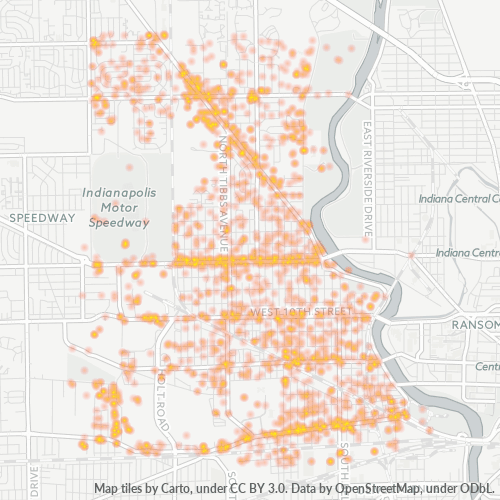 46222 Business Density Heatmap