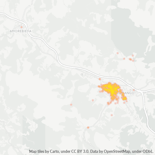 Mapa de calor para código postal 48200
