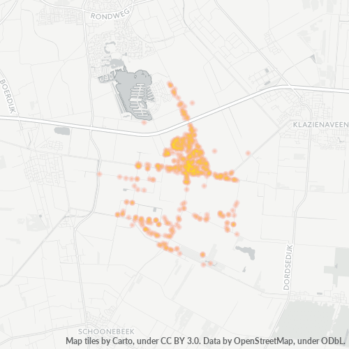 Heatmap voor postcode 7887