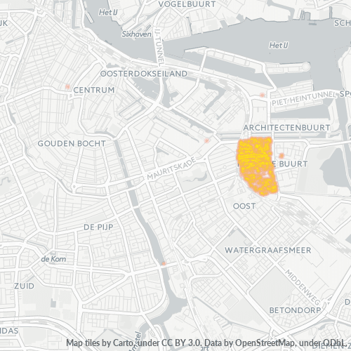 Heatmap voor postcode 1094