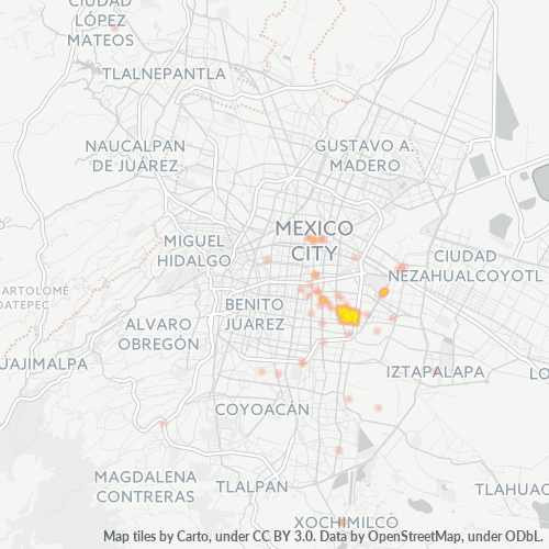 08900 Mapa de calor de densidad empresarial
