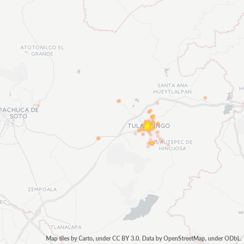 43600 Mapa de calor de densidad empresarial