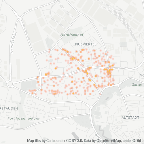 Heatmap für plz 85057