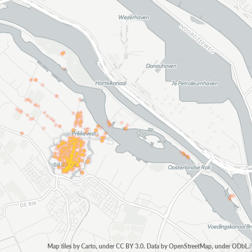 Heatmap voor postcode 3231