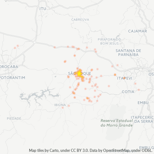 18130-000 Mapa de calor de densidad empresarial
