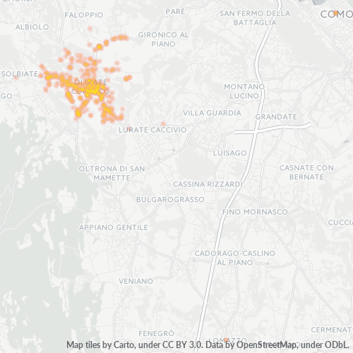 Mappa di calore per cap 22077