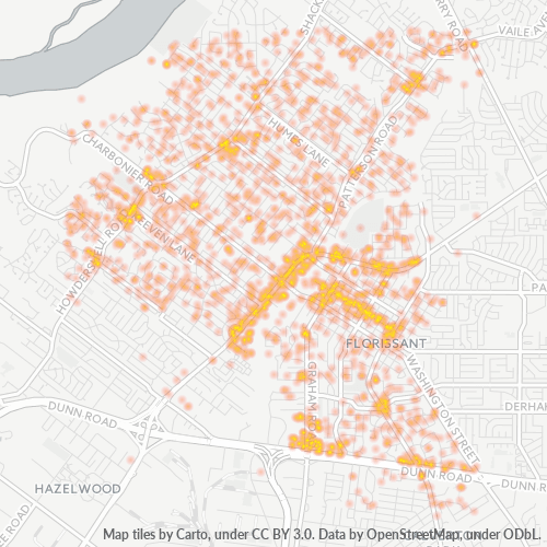 63031 Business Density Heatmap