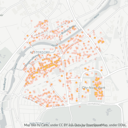 22297 Standortdichte-Heatmap