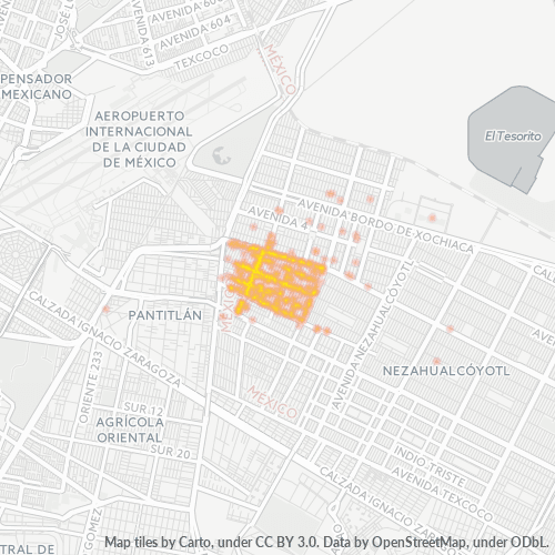 57410 Mapa de calor de densidad empresarial