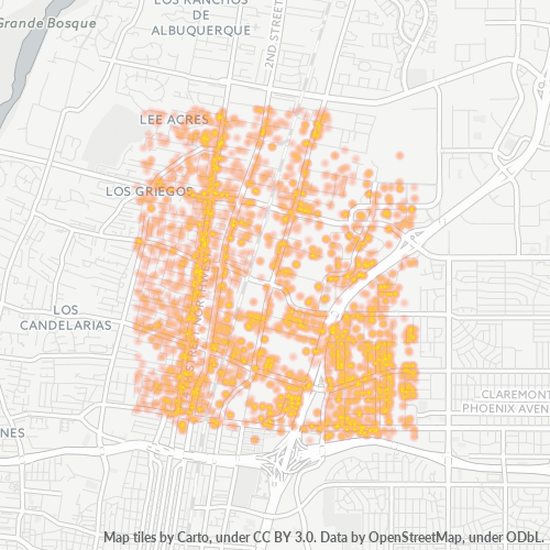 87107 Business Density Heatmap