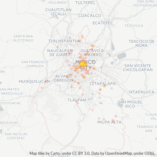 06050 Mapa de calor de densidad empresarial