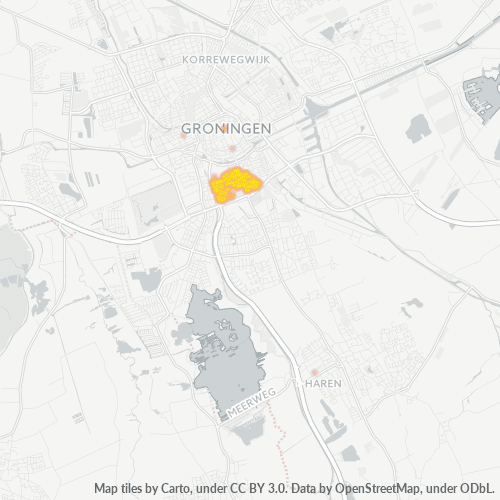 Heatmap voor postcode 9725