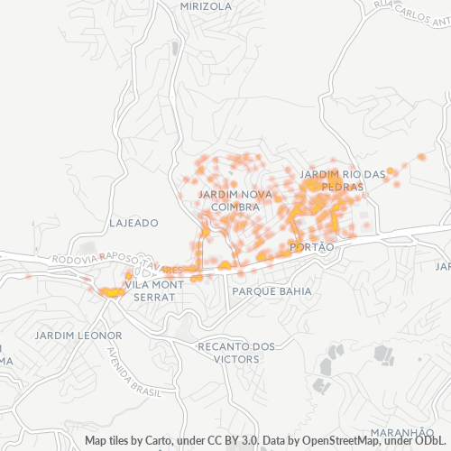 06703-000 Mapa de calor de densidad empresarial