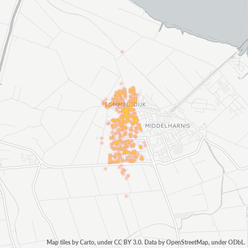 Heatmap voor postcode 3245