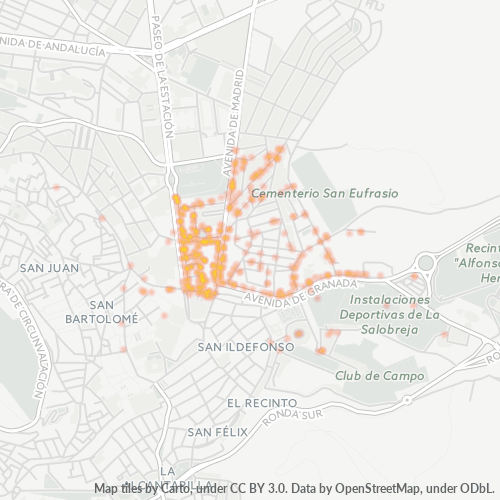 23003 Mapa de calor de densidad empresarial