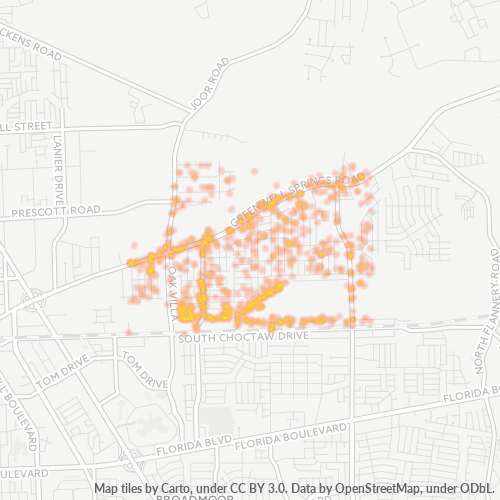70814 Business Density Heatmap