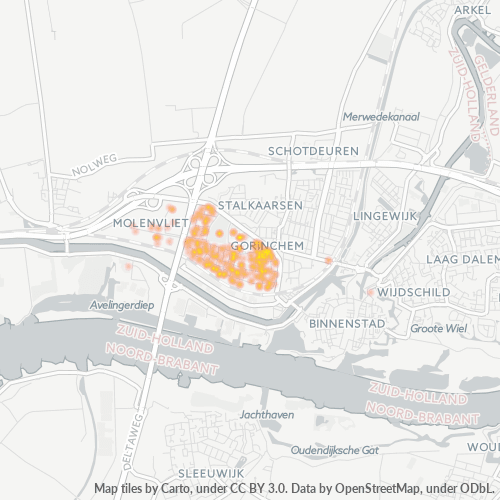 Heatmap voor postcode 4204