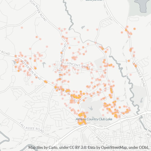 30607 Business Density Heatmap
