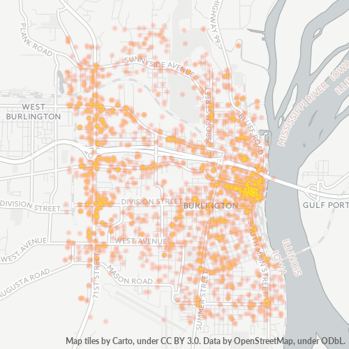 52601 Business Density Heatmap