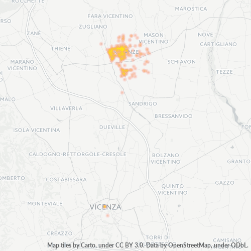 Mappa di calore per cap 36042