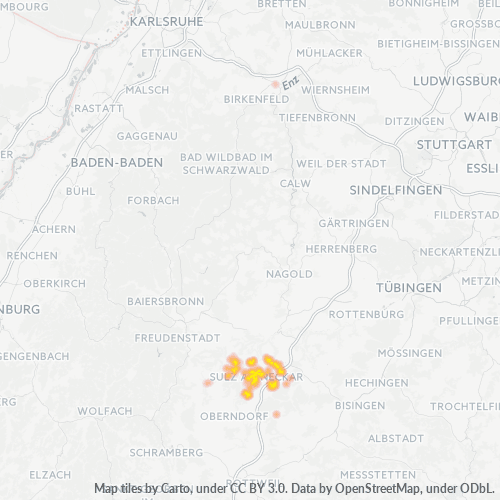 Heatmap für plz 72172
