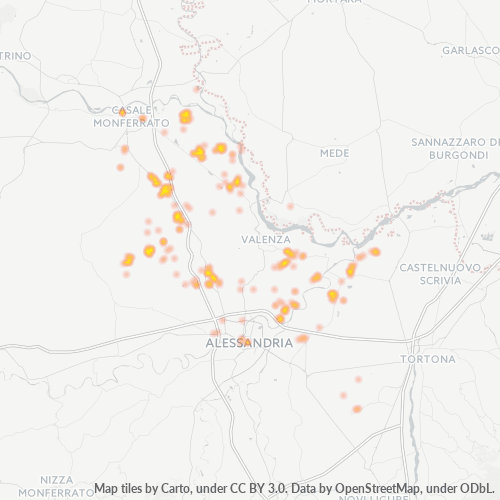 Mappa di calore per cap 15040