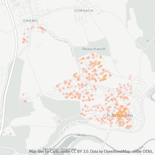 Heatmap für plz 72124