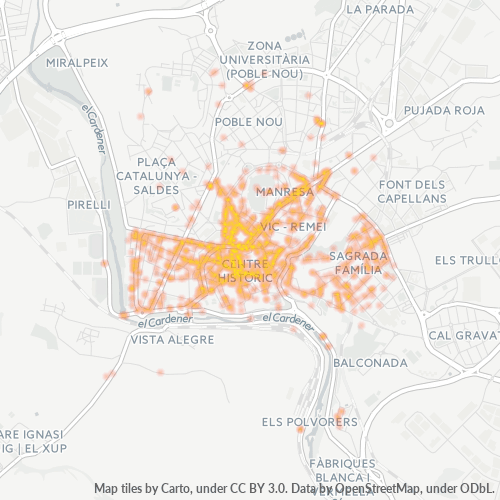 Mapa de calor para código postal 08241