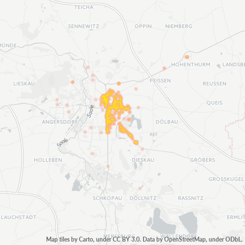 Heatmap für plz 06112