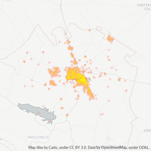 75100 Mappa di concentrazione per la densità di aziende