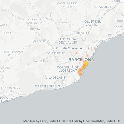 08039 Mapa de calor de densidad empresarial